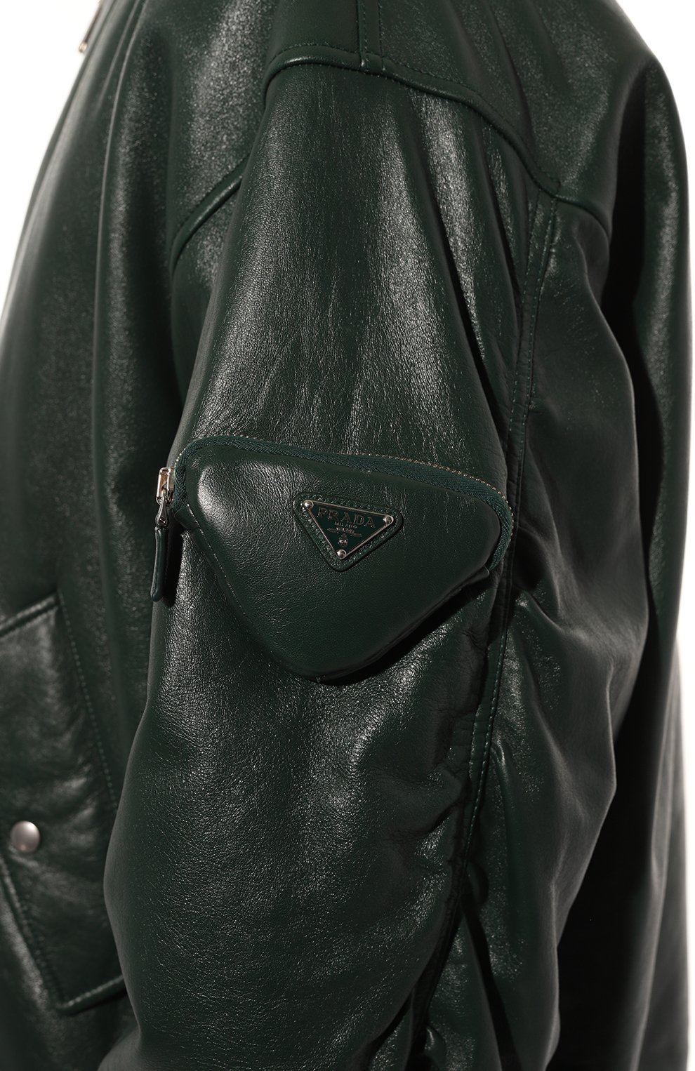 Кожаный бомбер PRADA, арт. UPS557-1ZFE-F0L76, фото 5