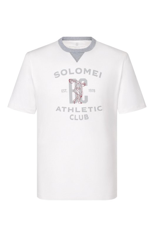 Хлопковая футболка Brunello Cucinelli M0B131001W Белый M0B131001W