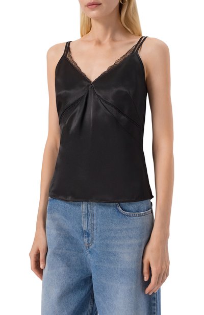 Атласный топ BOSS черного цвета по цене 21550 руб., арт. 50546597, фото 3 Атласный топ BOSS, арт. 50546597, фото 3