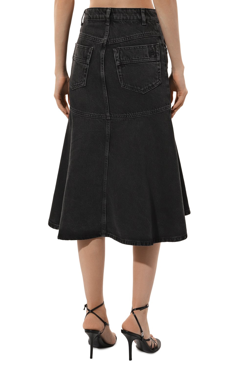 Джинсовая юбка PHILOSOPHY DI LORENZO SERAFINI черного цвета по цене 41850 руб., арт. A0101/5731, фото 4 Джинсовая юбка PHILOSOPHY DI LORENZO SERAFINI, арт. A0101/5731, фото 4
