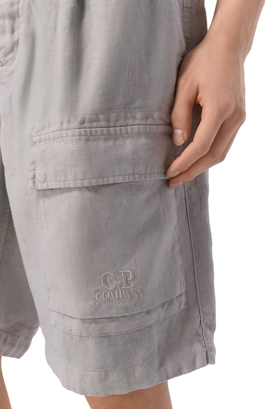 Льняные шорты C.P. Company 20CMBE250A/1103410 Серый  20CMBE250A/1103410 Фото 5