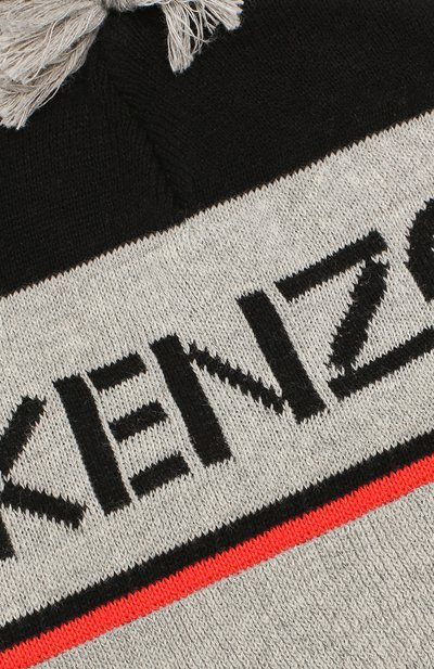 Хлопковая шапка KENZO серого цвета по цене 5030 руб., арт. KP90518, фото 3 Хлопковая шапка KENZO, арт. KP90518, фото 3