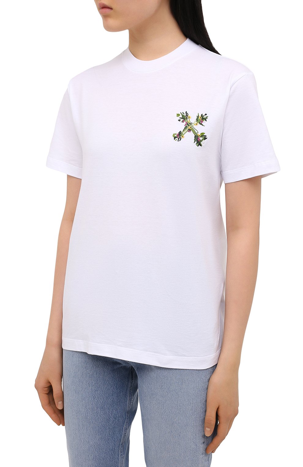 Хлопковая футболка OFF-WHITE белого цвета по цене 29850 руб., арт. 0WAA049E20JER0100155, фото 3 Хлопковая футболка OFF-WHITE, арт. 0WAA049E20JER0100155, фото 3