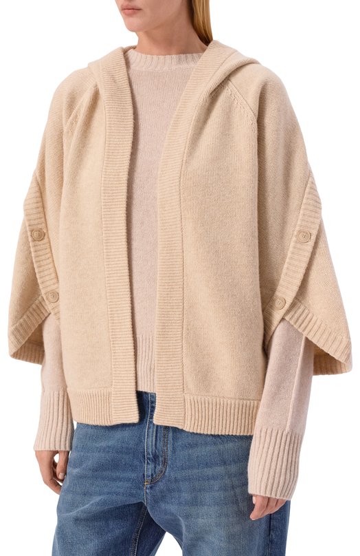 Кардиган из шерсти и кашемира Max Mara VALS Бежевый  VALS Фото 3