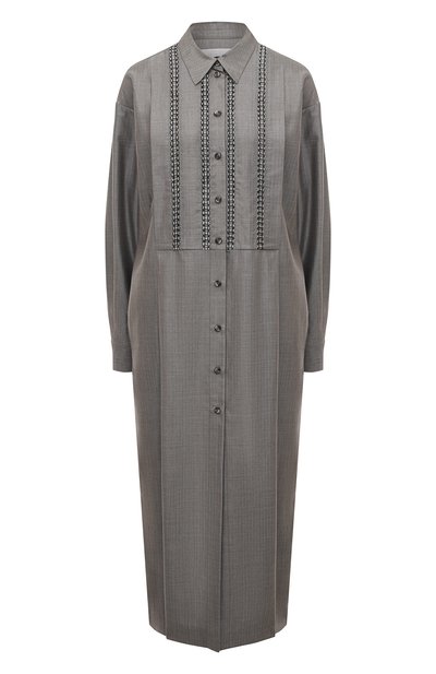 Платье из шерсти и шелка ALEXANDRA GEORGIEVA BY KRESTETSKAYA STROCHKA серого цвета по цене 65000 руб., арт. W161kp22, фото 1 Платье из шерсти и шелка ALEXANDRA GEORGIEVA BY KRESTETSKAYA STROCHKA, арт. W161kp22, фото 1