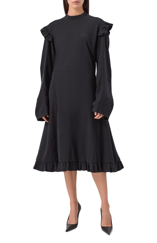 Хлопковое платье VETEMENTS WE54DR140B/1200 JERSEY Чёрный  WE54DR140B/1200 JERSEY Фото 3