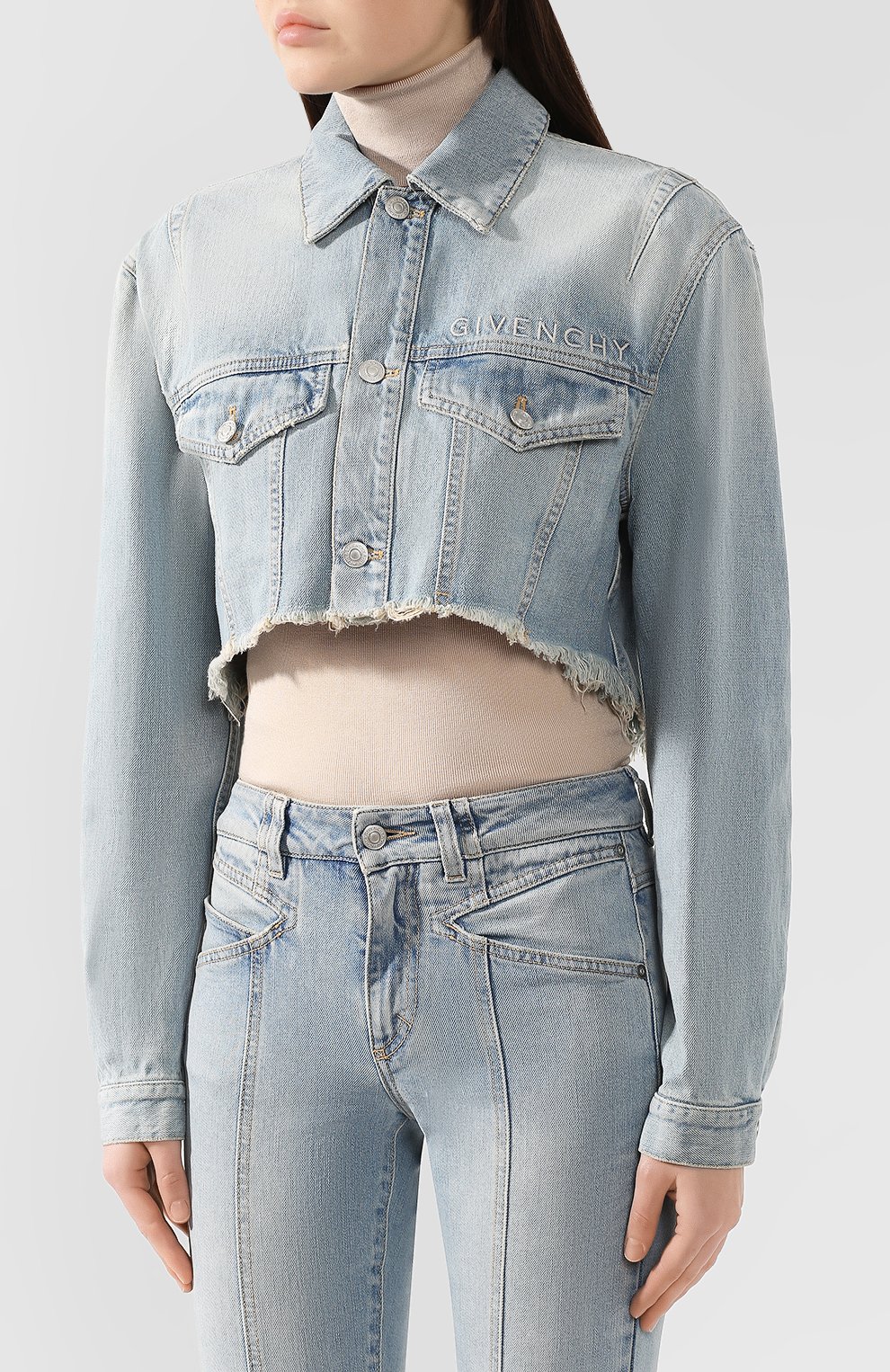 Джинсовая куртка GIVENCHY голубого цвета по цене 79950 руб., арт. BW006Q50AM, фото 3 Джинсовая куртка GIVENCHY, арт. BW006Q50AM, фото 3