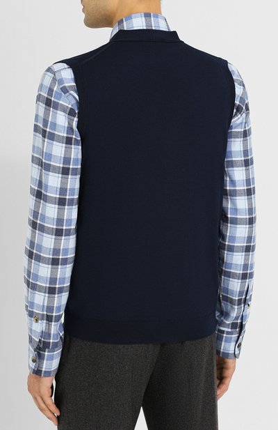 Жилет из смеси кашемира и шелка на пуговицах с v-образным воротником KITON, арт. UK07/T, фото 4