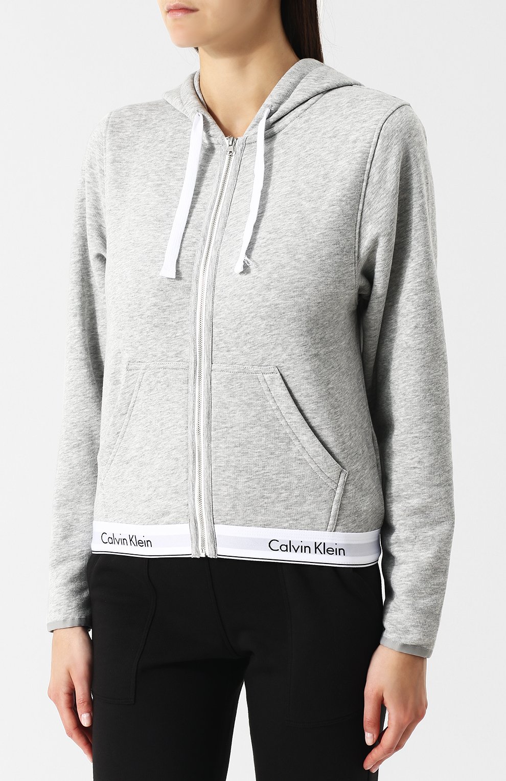 Хлопковый кардиган на молнии с капюшоном CALVIN KLEIN, арт. QS5667E, фото 3