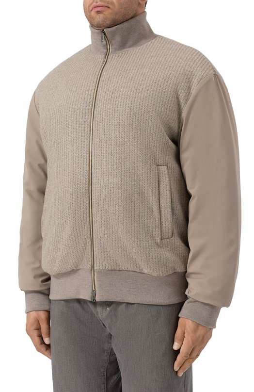 Комбинированный бомбер Kiton UW2257V0441H01 Бежевый  UW2257V0441H01 Фото 3