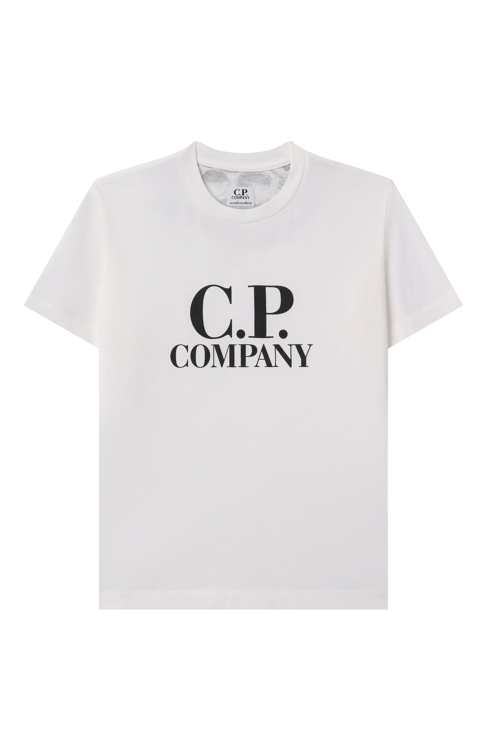 Хлопковая футболка C.P. COMPANY белого цвета по цене 7530 руб., арт. CNM006/LAA17/4-8, фото 1 Хлопковая футболка C.P. COMPANY, арт. CNM006/LAA17/4-8, фото 1