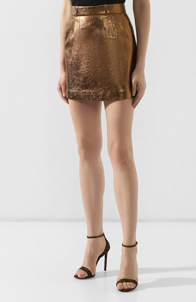 Кожаная юбка SAINT LAURENT, арт. 575528/YC2CE, фото 3