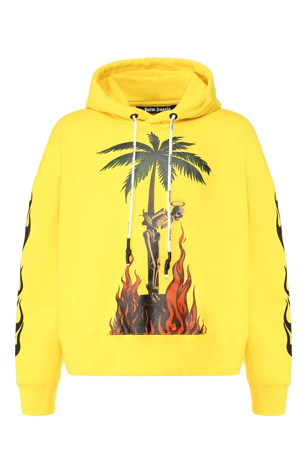 Хлопковое худи PALM ANGELS желтого цвета по цене 67400 руб., арт. PMBB058R206310266088, фото 1 Хлопковое худи PALM ANGELS, арт. PMBB058R206310266088, фото 1