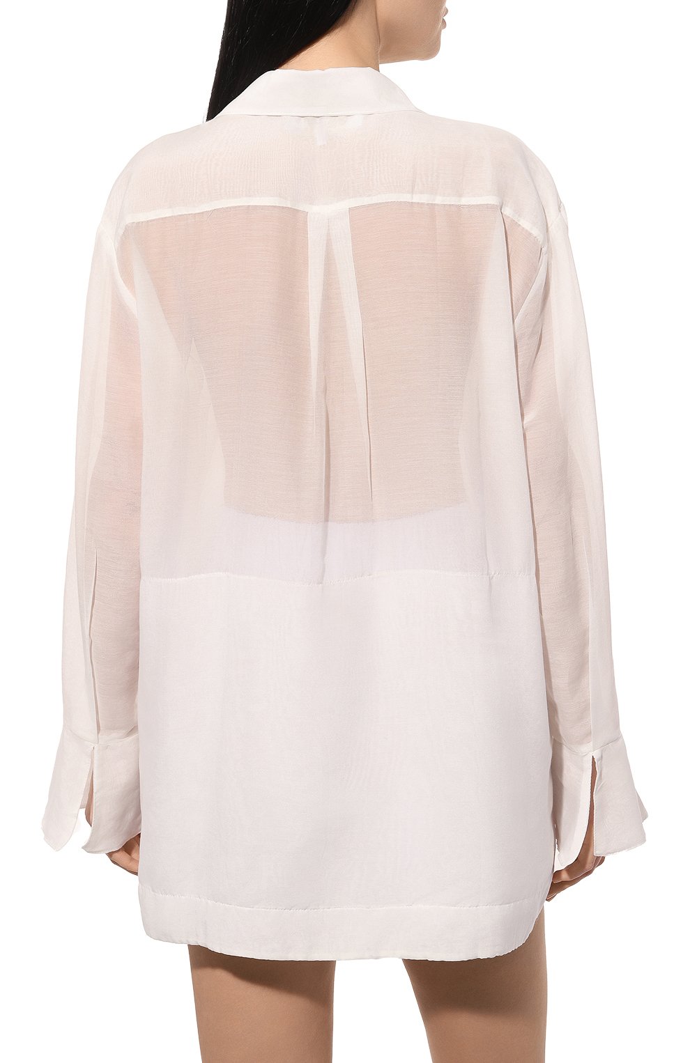 Платье из хлопка и шелка LILA EUGENIE белого цвета по цене 36850 руб., арт. 2412 MINI, фото 4 Платье из хлопка и шелка LILA EUGENIE, арт. 2412 MINI, фото 4