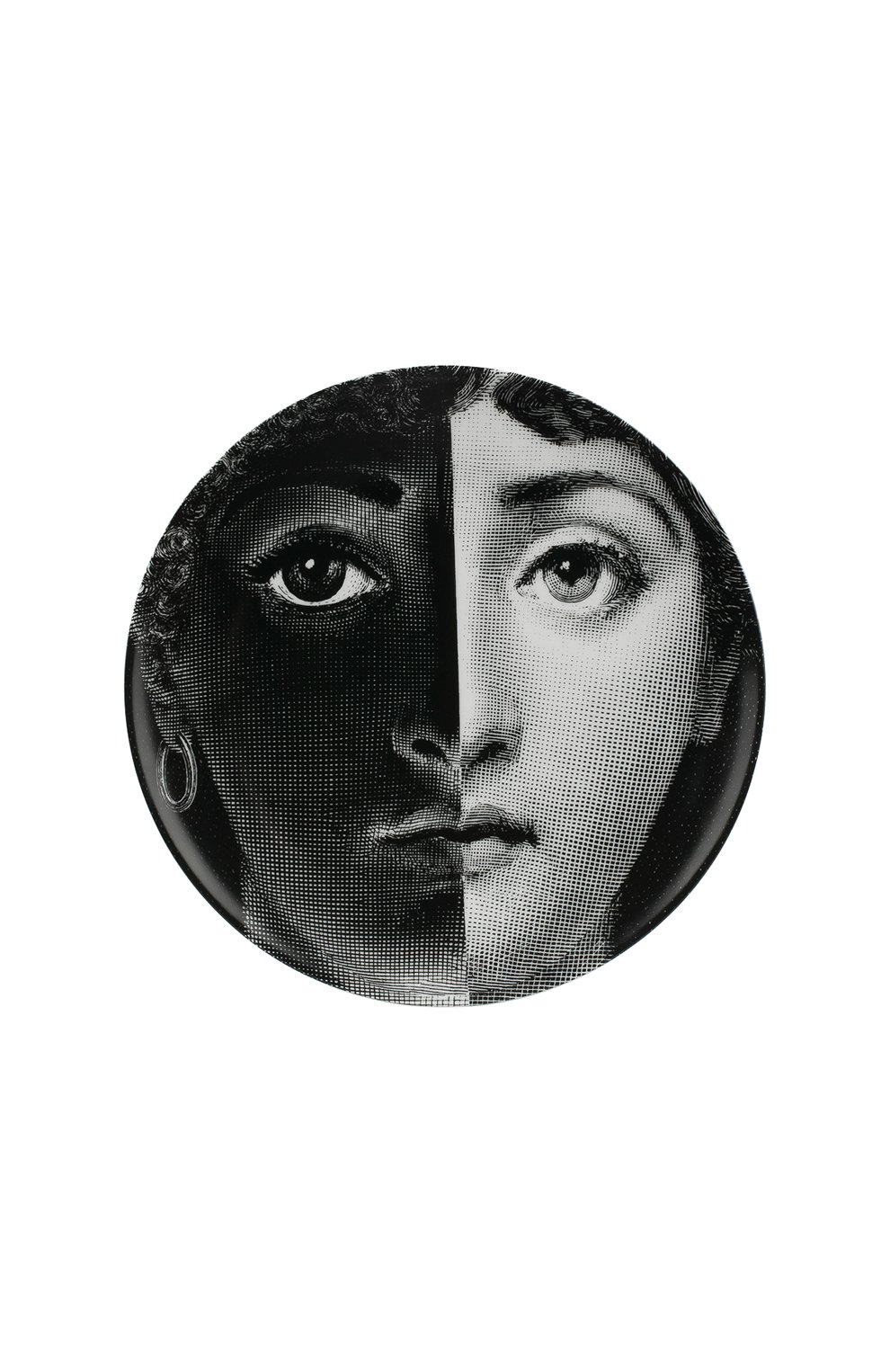 Декоративная тарелка tema e variazioni n.222 FORNASETTI черно-белого цвета по цене 22500 руб., арт. PTV222X, фото 1 Декоративная тарелка tema e variazioni n.222 FORNASETTI, арт. PTV222X, фото 1