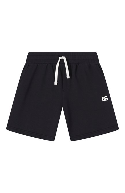 Детские хлопковые шорты DOLCE & GABBANA темно-синего цвета, арт. L4JQU6/G70LL/8-14 | Фото 1 (Нос: Не проставлено; Материал сплава: Проставлено)