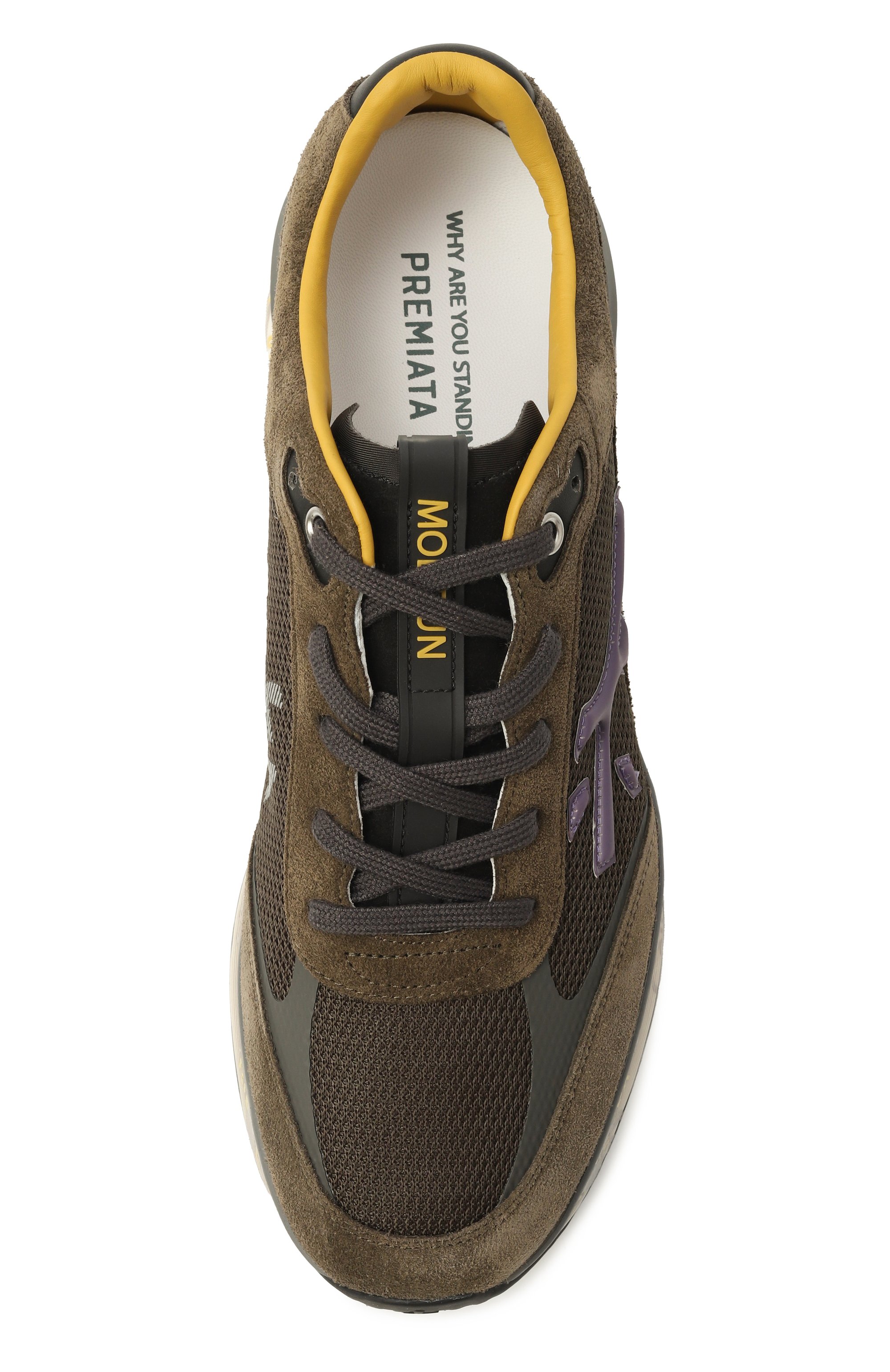 Комбинированные кроссовки moerun PREMIATA хаки цвета по цене 32000 руб., арт. M0ERUN/VAR 7771, фото 6 Комбинированные кроссовки moerun PREMIATA, арт. M0ERUN/VAR 7771, фото 6