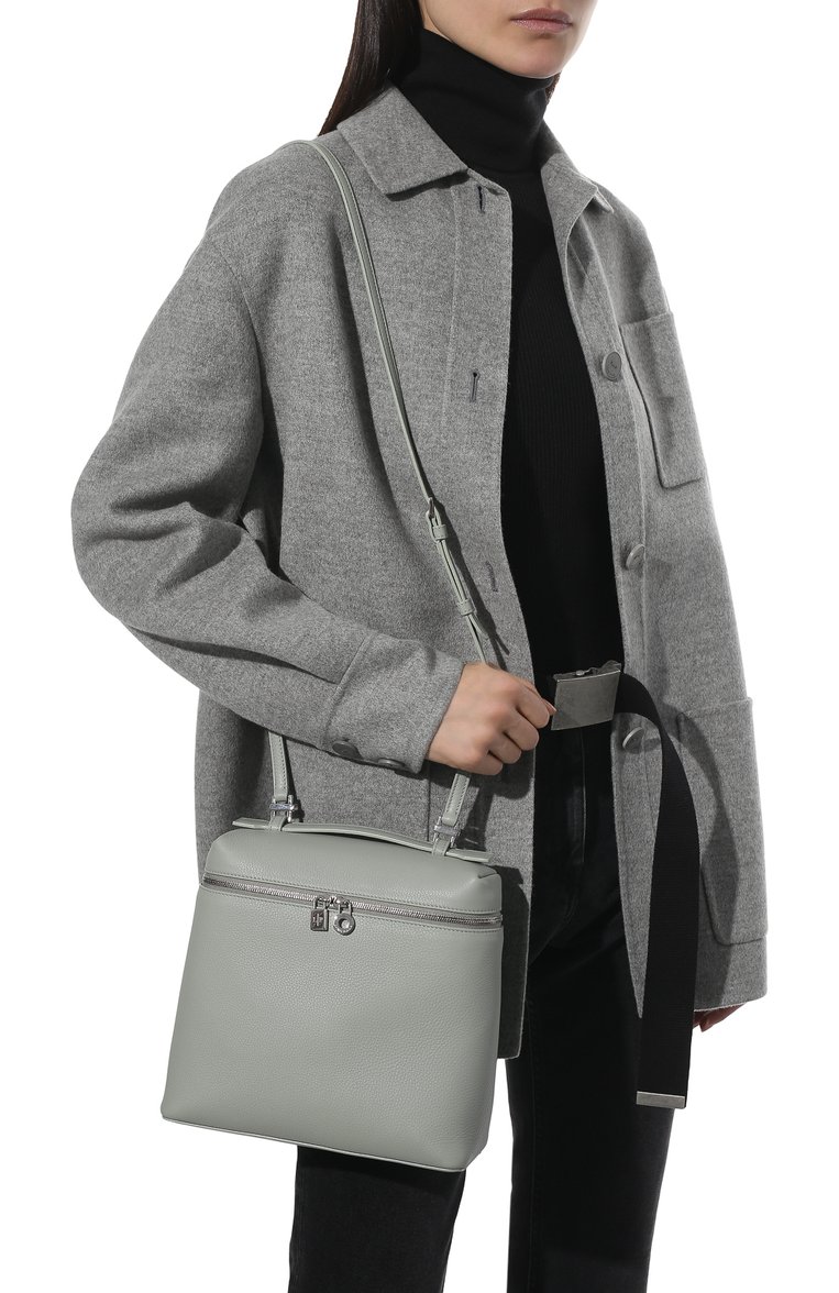 Женский рюкзак  extra pocket LORO PIANA светло-зеленого цвета, арт. FAM0893 | Фото 6 (Материал: Натуральная кожа; Размер: medium; Стили: Кэжуэл)