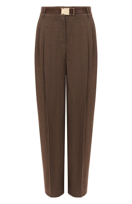 Льняные брюки Max Mara Studio SIAMESE Коричневый SIAMESE