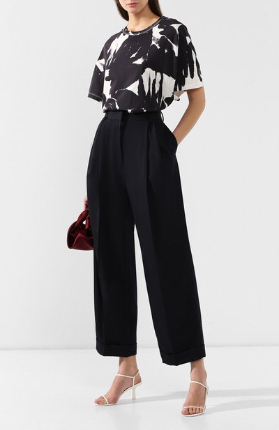 Шерстяные брюки DRIES VAN NOTEN темно-синего цвета по цене 48050 руб., арт. 191-30920-7228, фото 2 Шерстяные брюки DRIES VAN NOTEN, арт. 191-30920-7228, фото 2
