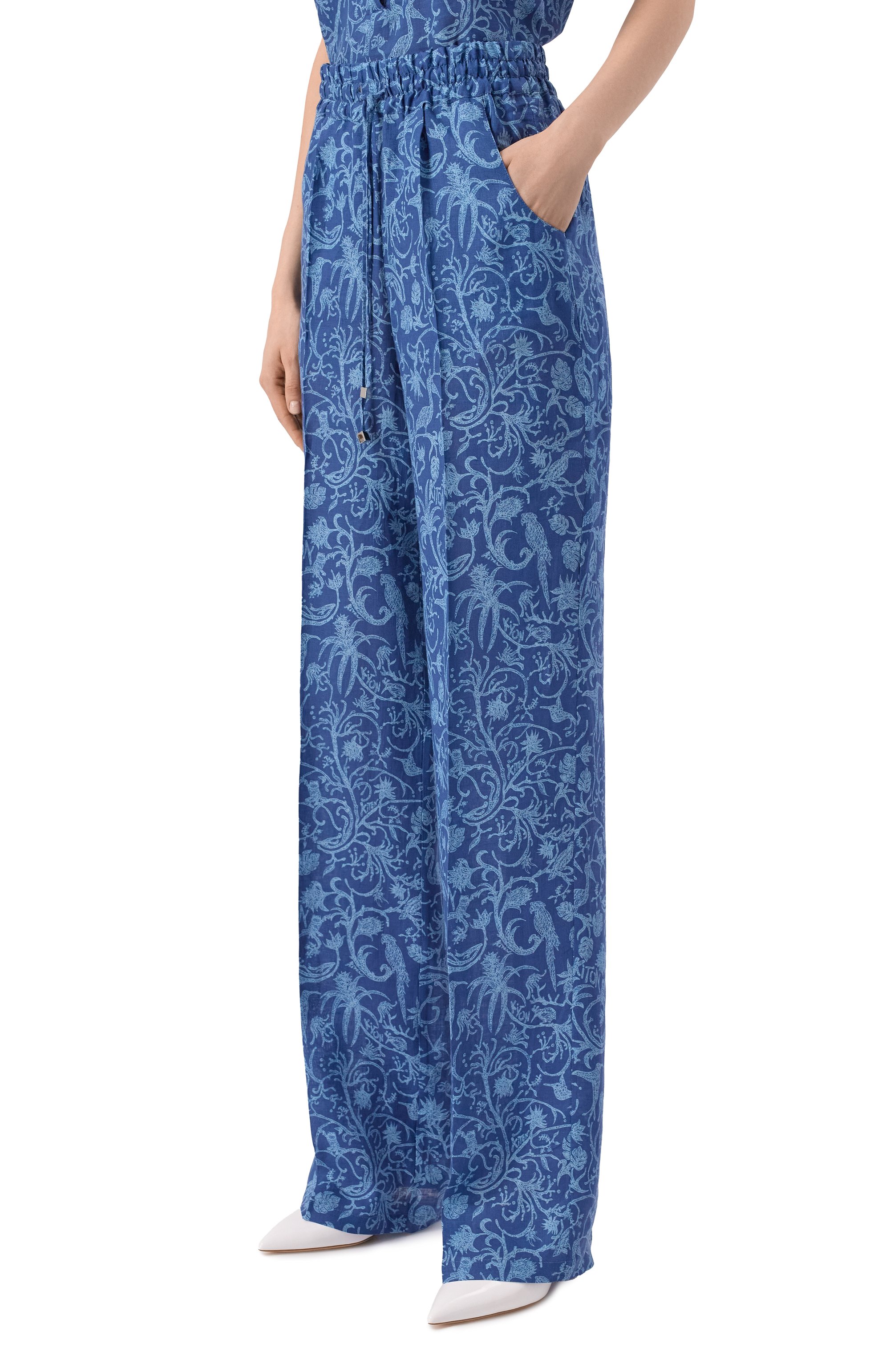 Льняные брюки KITON синего цвета по цене 124500 руб., арт. D48122H09717, фото 3 Льняные брюки KITON, арт. D48122H09717, фото 3