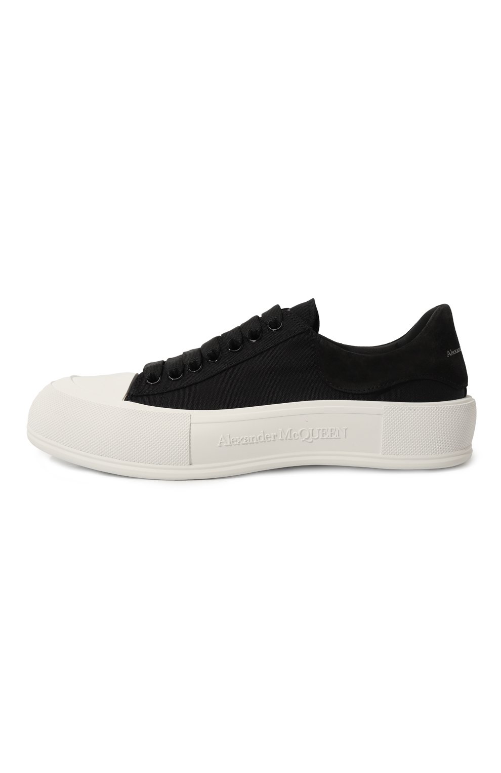 Текстильные кеды deck plimsoll ALEXANDER MCQUEEN черно-белого цвета по цене 49400 руб., арт. 707680/W4MV7, фото 4 Текстильные кеды deck plimsoll ALEXANDER MCQUEEN, арт. 707680/W4MV7, фото 4
