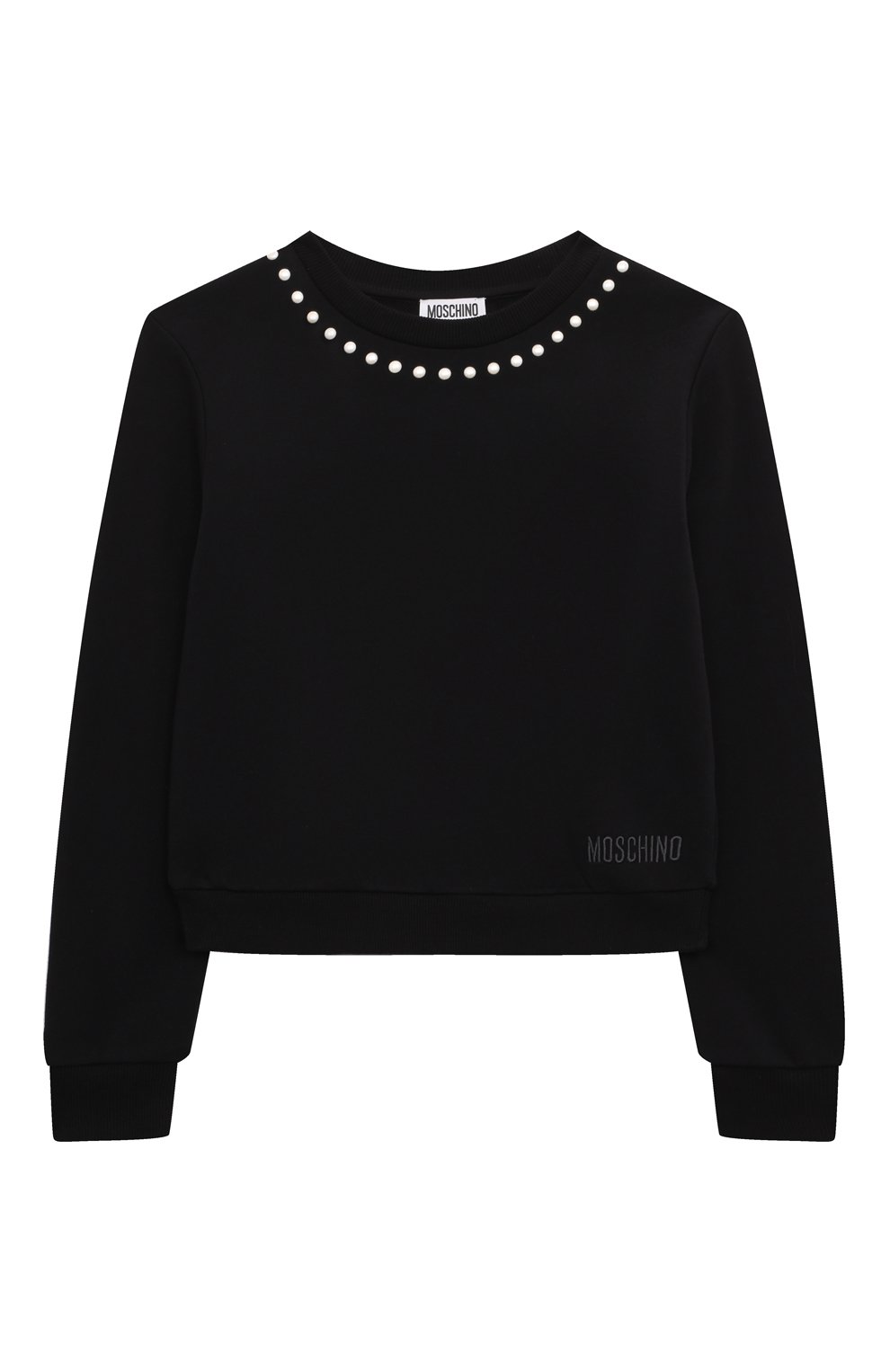 Хлопковый свитшот MOSCHINO черного цвета по цене 17550 руб., арт. HDF061/LCA23/10-14, фото 1 Хлопковый свитшот MOSCHINO, арт. HDF061/LCA23/10-14, фото 1