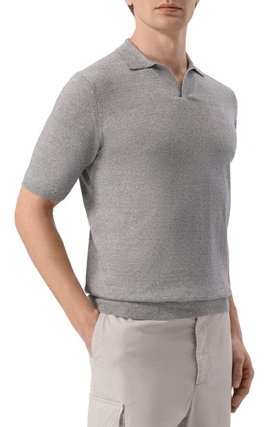 Поло изо льна и хлопка ANDREA CAMPAGNA, арт. PL1MCSK/LC14R, фото 3