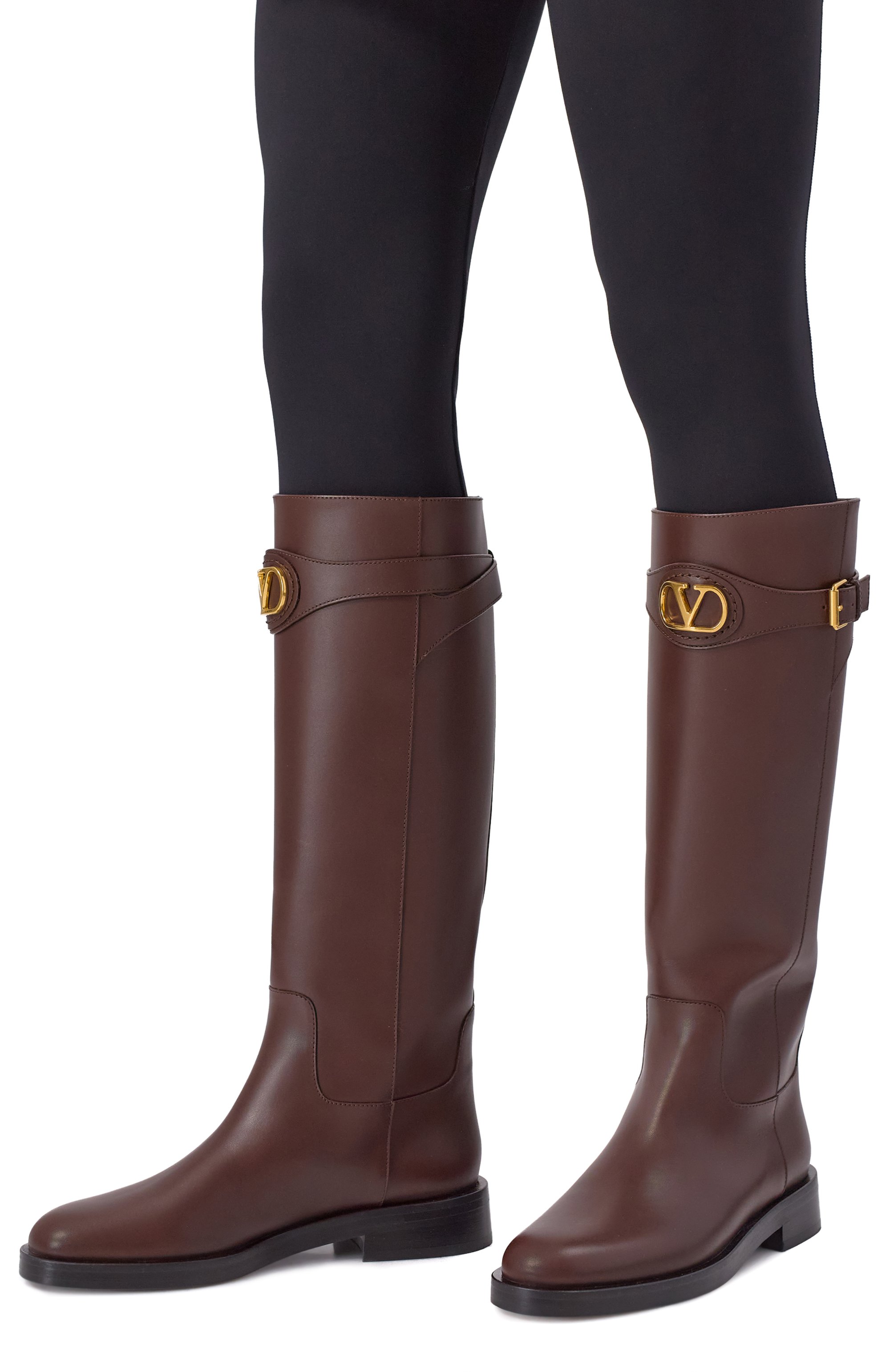 Кожаные сапоги vlogo signature VALENTINO, арт. 7W2S0MT1/DSH, фото 2