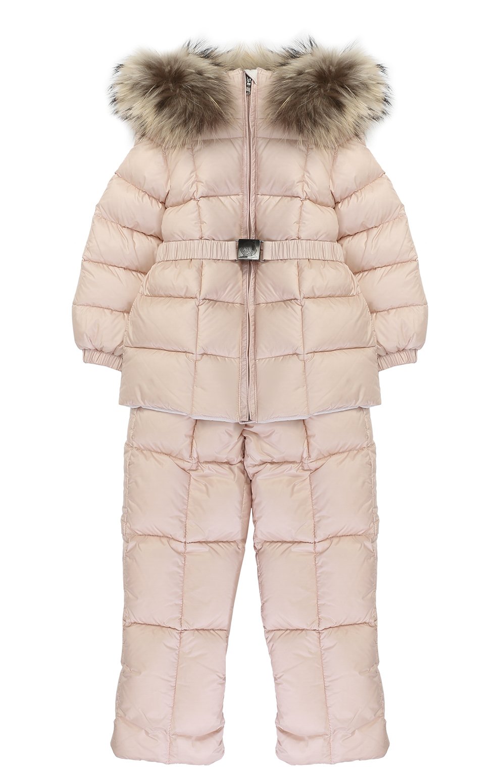 Пуховый комплект из комбинезона и куртки с меховой отделкой MONCLER ENFANT, арт. C2-951-70336-25-53048, фото 1
