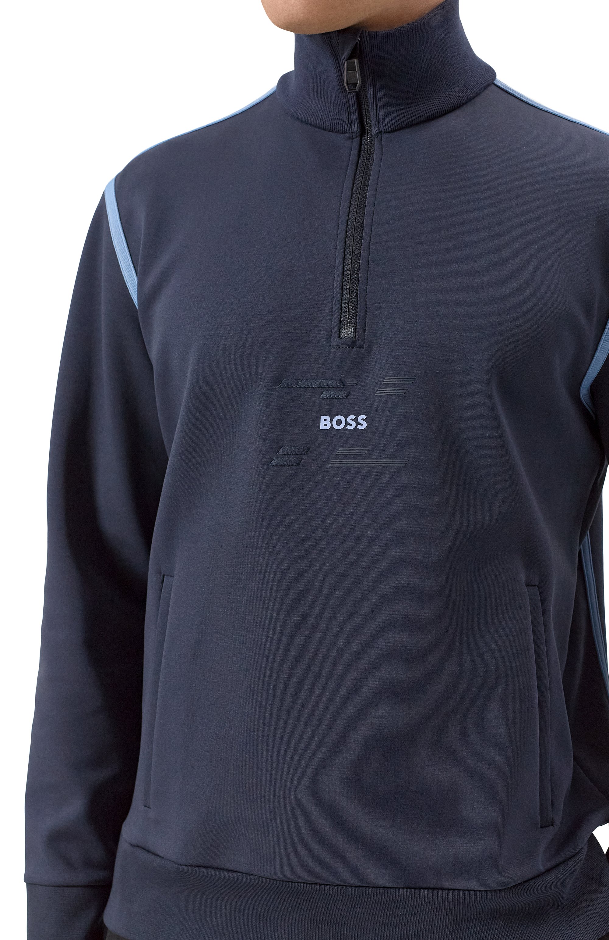 Хлопковый свитшот BOSS GREEN темно-синего цвета по цене 25500 руб., арт. 50530019, фото 5 Хлопковый свитшот BOSS GREEN, арт. 50530019, фото 5