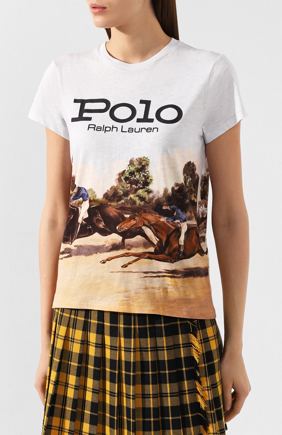 Хлопковая футболка POLO RALPH LAUREN разноцветного цвета по цене 12950 руб., арт. 211763478, фото 3 Хлопковая футболка POLO RALPH LAUREN, арт. 211763478, фото 3