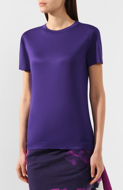 Футболка из вискозы DRIES VAN NOTEN фиолетового цвета по цене 7875 руб., арт. 191-11129-7612, фото 3 Футболка из вискозы DRIES VAN NOTEN, арт. 191-11129-7612, фото 3