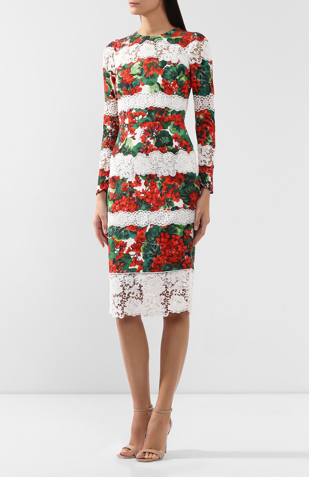 Платье из смеси хлопка и вискозы DOLCE & GABBANA, арт. F6C3BZ/FGMFK, фото 3