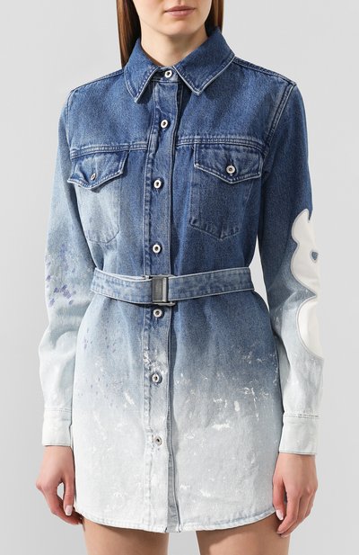 Джинсовое платье OFF-WHITE синего цвета по цене 62650 руб., арт. 0WYM002R207730987171, фото 3 Джинсовое платье OFF-WHITE, арт. 0WYM002R207730987171, фото 3