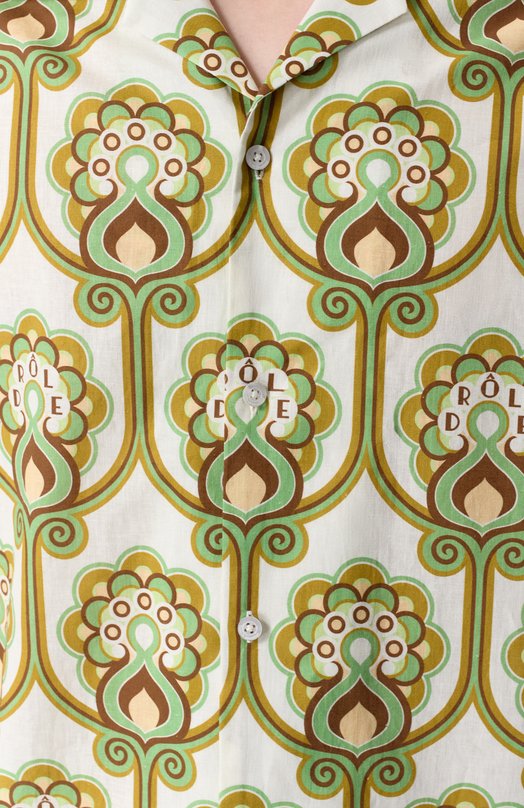 Рубашка изо льна и хлопка Drole De Monsieur J-SH228-LI012-GN Зелёный  J-SH228-LI012-GN Фото 5