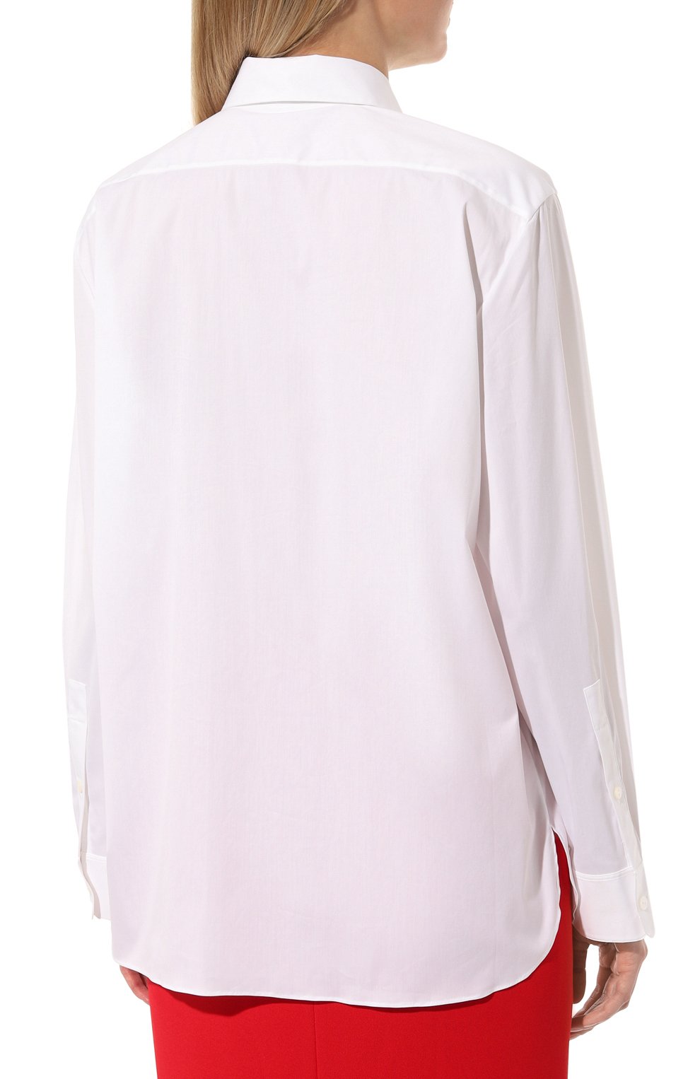 Хлопковая рубашка THEORY белого цвета по цене 25900 руб., арт. M0104538, фото 4 Хлопковая рубашка THEORY, арт. M0104538, фото 4