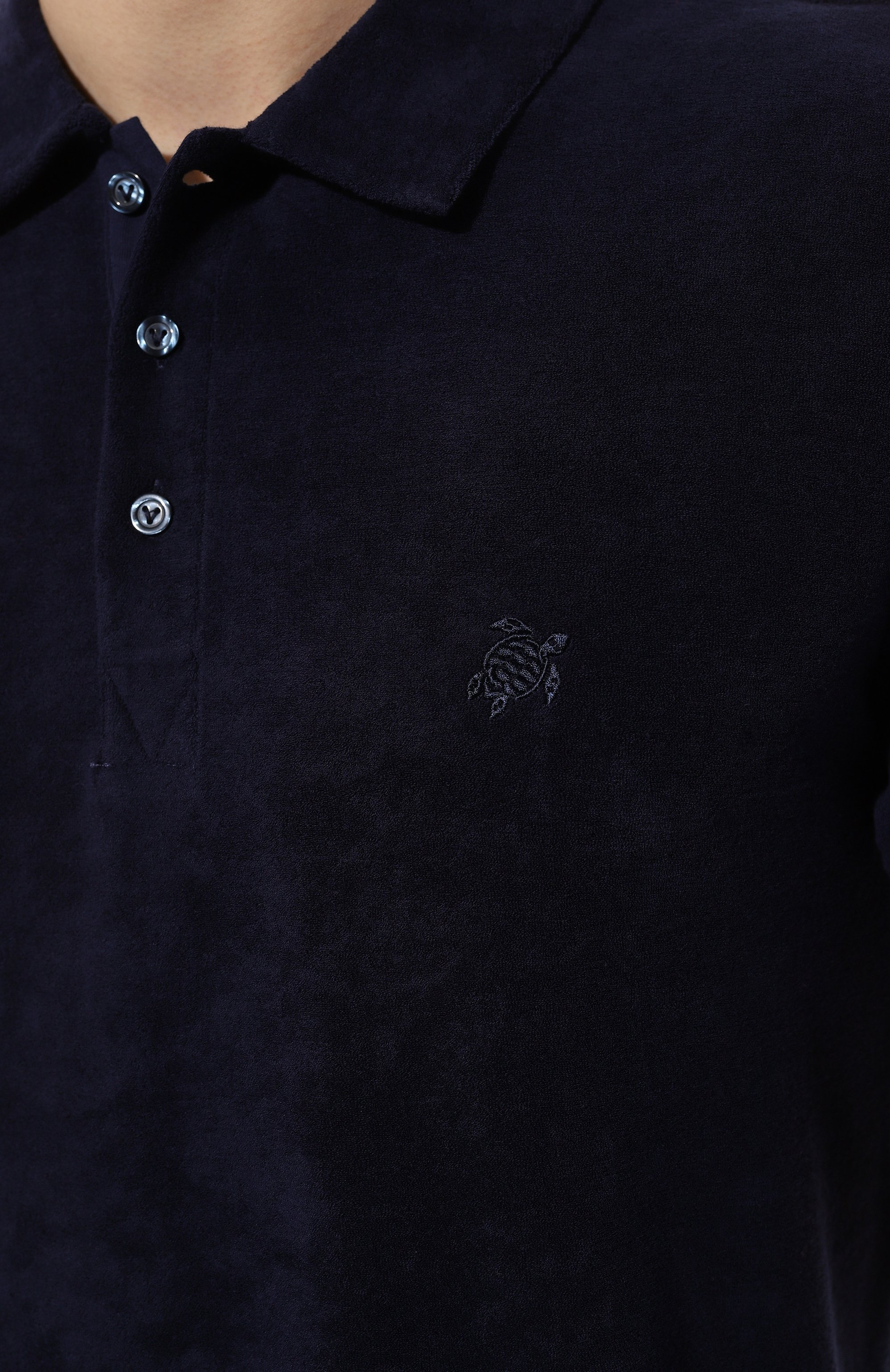 Хлопковое поло VILEBREQUIN темно-синего цвета по цене 24400 руб., арт. PHE/C3Q00N, фото 5 Хлопковое поло VILEBREQUIN, арт. PHE/C3Q00N, фото 5
