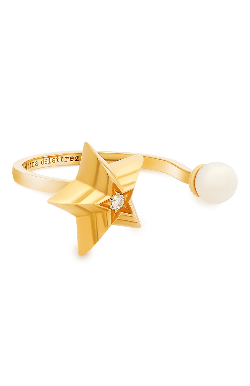 Кольцо DELFINA DELETTREZ бесцветного цвета по цене 149500 руб., арт. STAR1001.A, фото 1 Кольцо DELFINA DELETTREZ, арт. STAR1001.A, фото 1