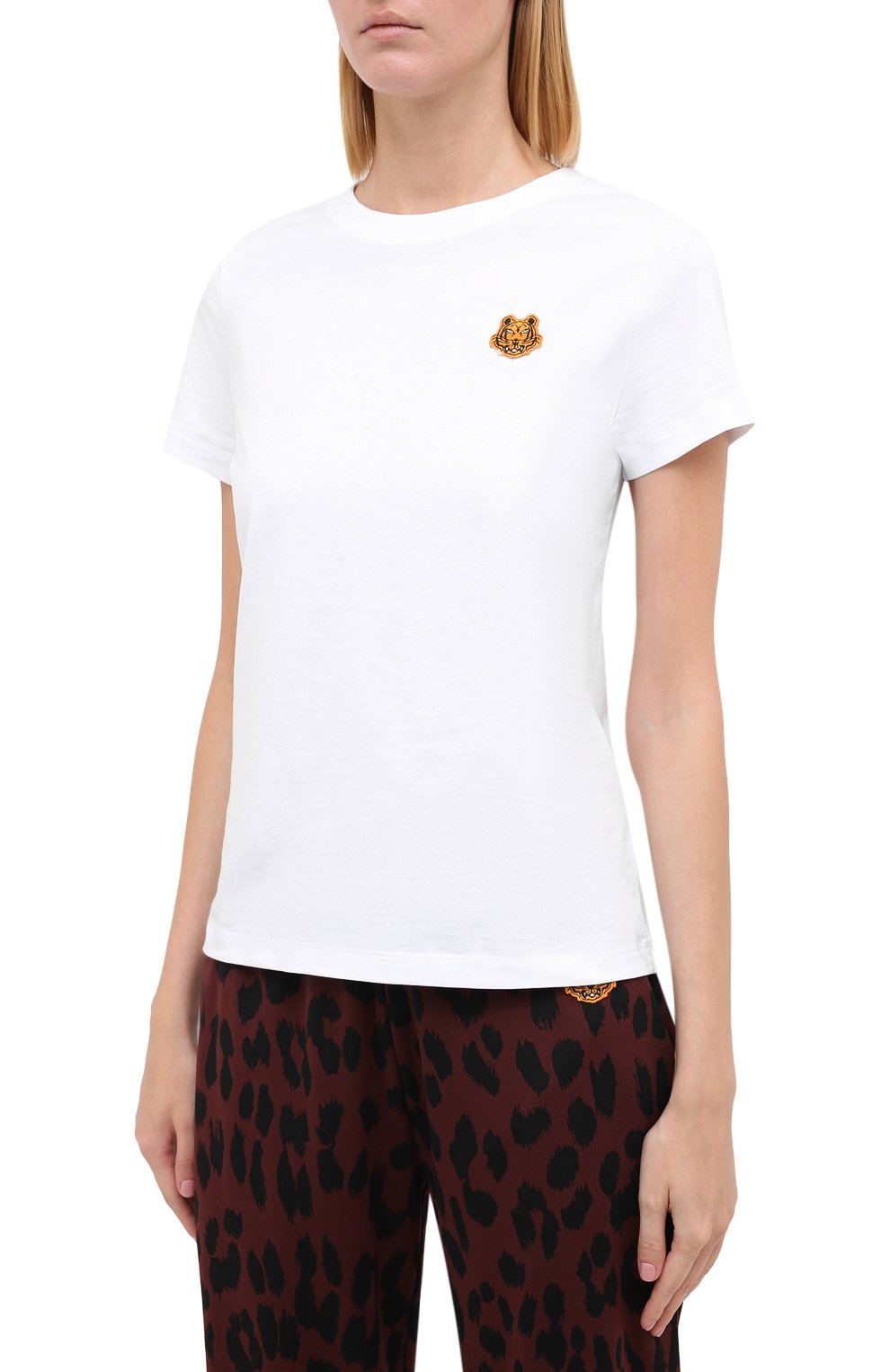 Хлопковая футболка KENZO белого цвета по цене 10900 руб., арт. FA62TS8434SJ, фото 3 Хлопковая футболка KENZO, арт. FA62TS8434SJ, фото 3