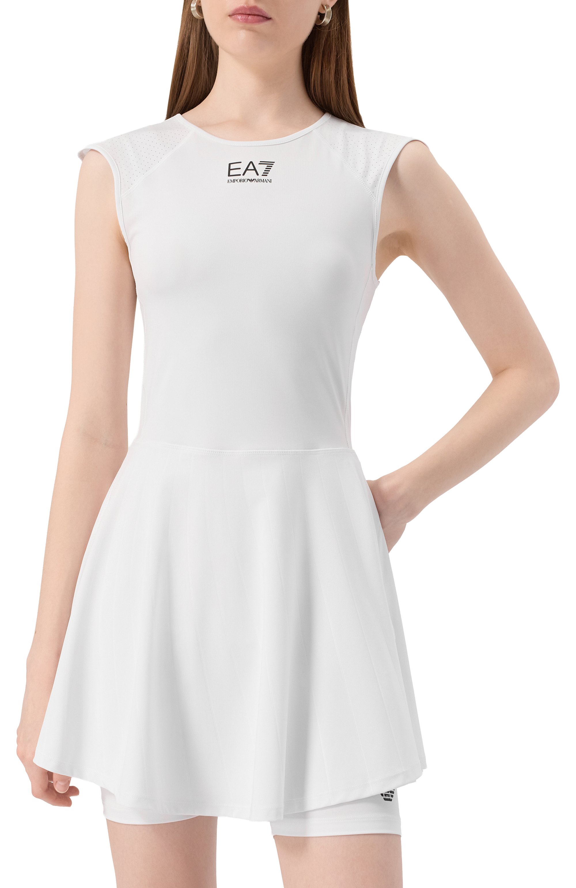 Комплект из платья и шорт EA7 белого цвета по цене 22200 руб., арт. 7W000347/AF13282, фото 2 Комплект из платья и шорт EA7, арт. 7W000347/AF13282, фото 2