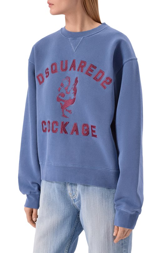 Хлопковый свитшот Dsquared2 S75GU0629/D25030 Синий  S75GU0629/D25030 Фото 3