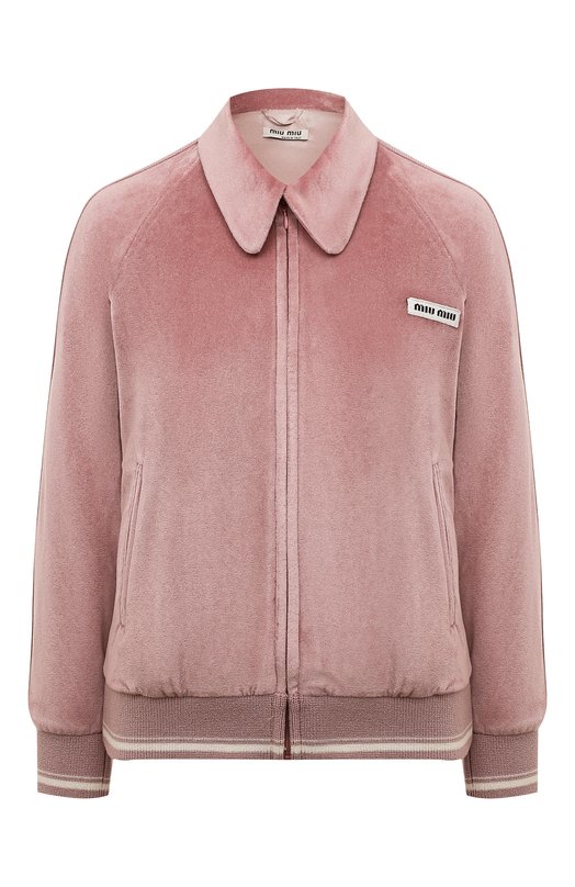Бомбер из вискозы Miu Miu MJL791-1ZVA-F0E18 Розовый MJL791-1ZVA-F0E18