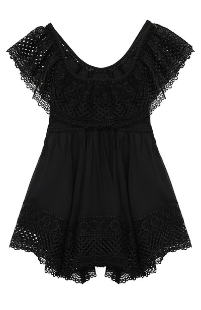 Хлопковое платье CHARO RUIZ IBIZA черного цвета по цене 30800 руб., арт. 9761/4-8, фото 2 Хлопковое платье CHARO RUIZ IBIZA, арт. 9761/4-8, фото 2