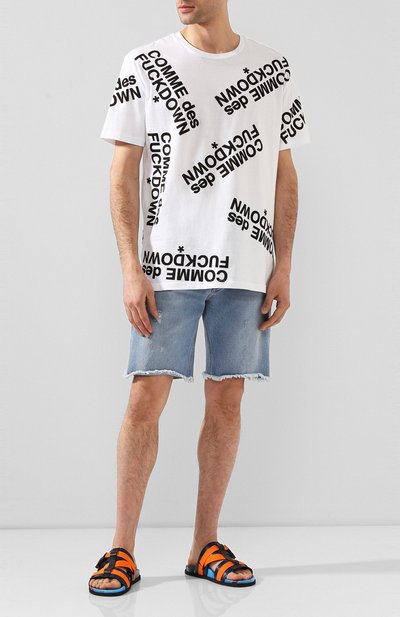 Комбинированные шлепанцы VALENTINO синего цвета по цене 56800 руб., арт. TY0S0D32/BBE, фото 2 Комбинированные шлепанцы VALENTINO, арт. TY0S0D32/BBE, фото 2