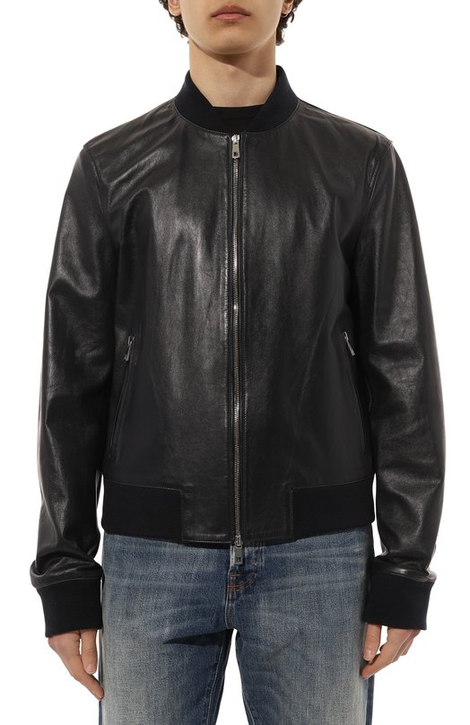 Кожаный бомбер DESA Синий, фото 3