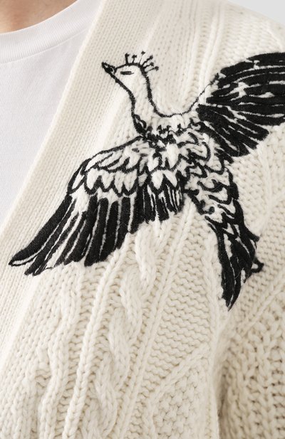 Кардиган с поясом REDVALENTINO кремового цвета по цене 56800 руб., арт. TR3KAA59/4VL, фото 5 Кардиган с поясом REDVALENTINO, арт. TR3KAA59/4VL, фото 5