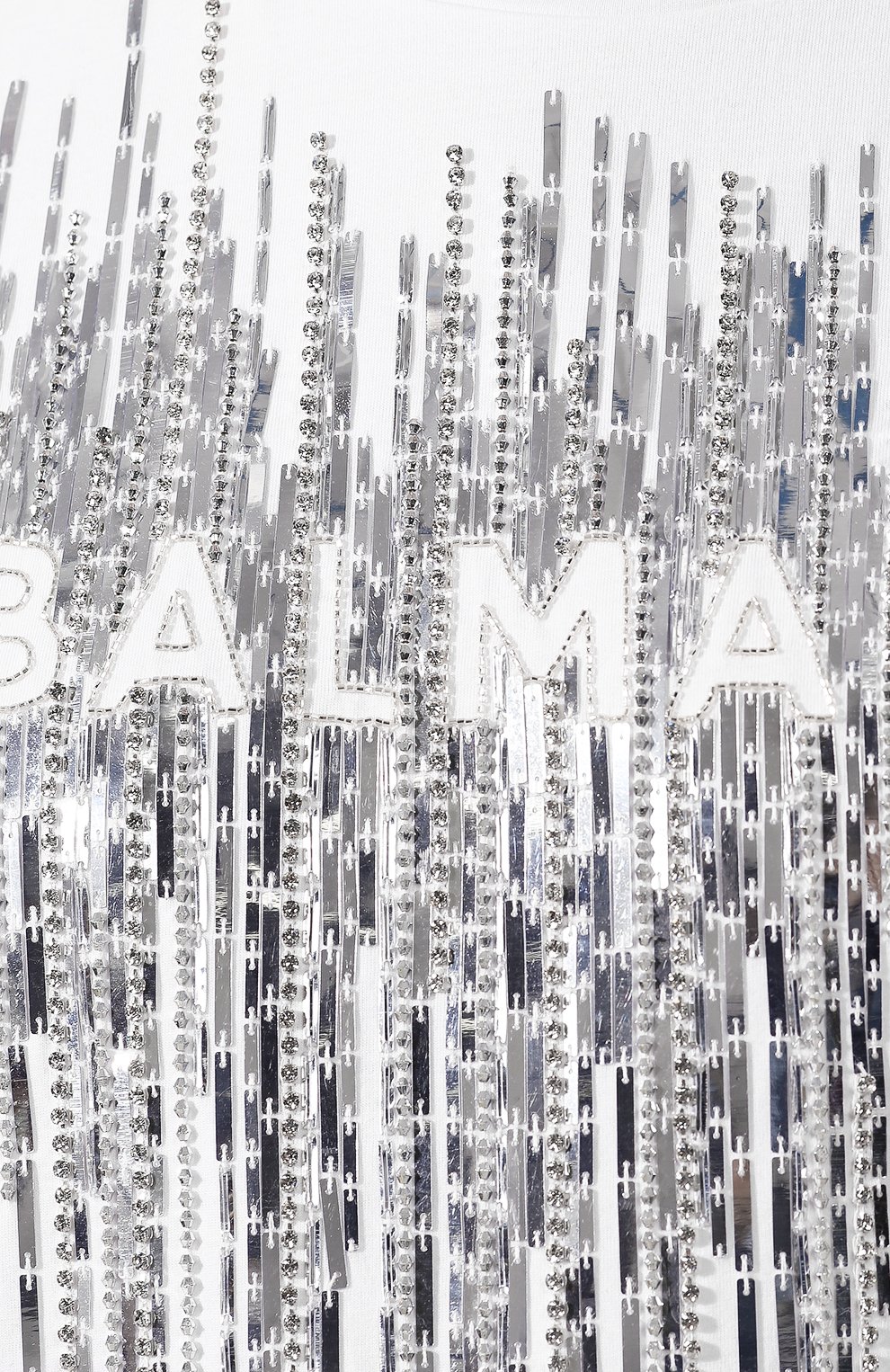 Хлопковая футболка BALMAIN белого цвета по цене 118500 руб., арт. TF01351/P040, фото 5 Хлопковая футболка BALMAIN, арт. TF01351/P040, фото 5