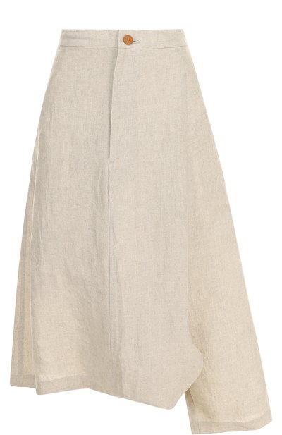 Женские укороченные льняные брюки YOHJI YAMAMOTO, арт. FE-P52-300