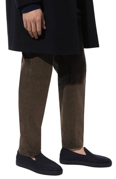 Текстильные лоферы GIORGIO ARMANI темно-синего цвета по цене 78900 руб., арт. X2X183/XR089, фото 3 Текстильные лоферы GIORGIO ARMANI, арт. X2X183/XR089, фото 3